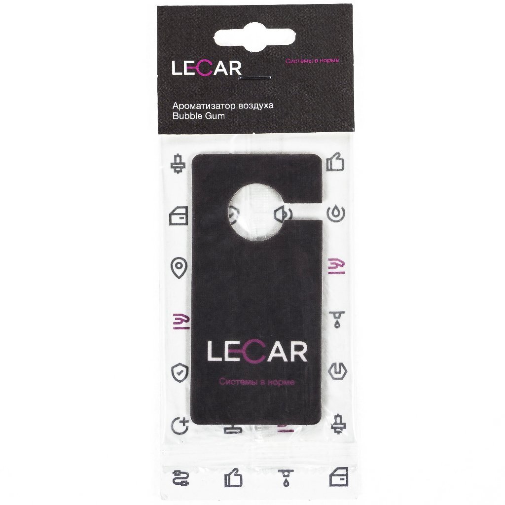 Ароматизатор воздуха подвесной LECAR Bubble Gum (крючок, картонная основа)