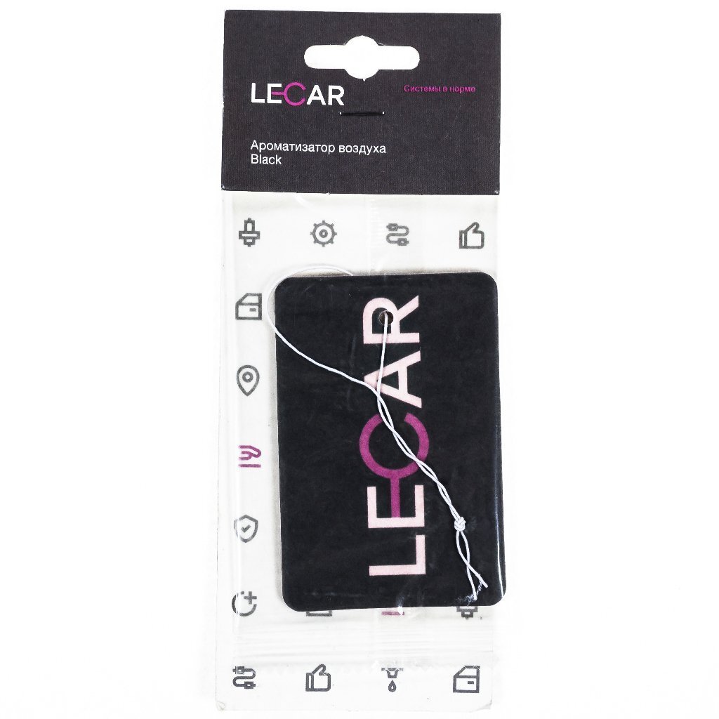 Ароматизатор воздуха подвесной LECAR Black (прямоугольник, картонная основа)