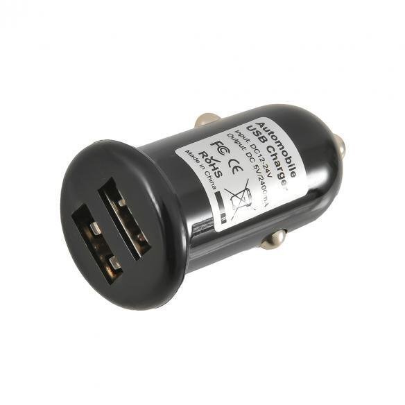 Адаптер автомобильный 2хUSB 2.1А в прикуриватель 12/24В