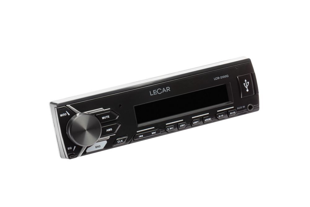 Автомобильная магнитола LECAR LCR-2100G 1DIN, съемная панель, подсветка клавиш GREEN